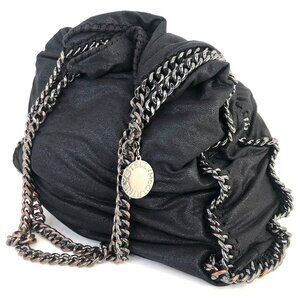 Stella McCartney Black Shaggy Deer Faux-Leather Falabella Tote Bag